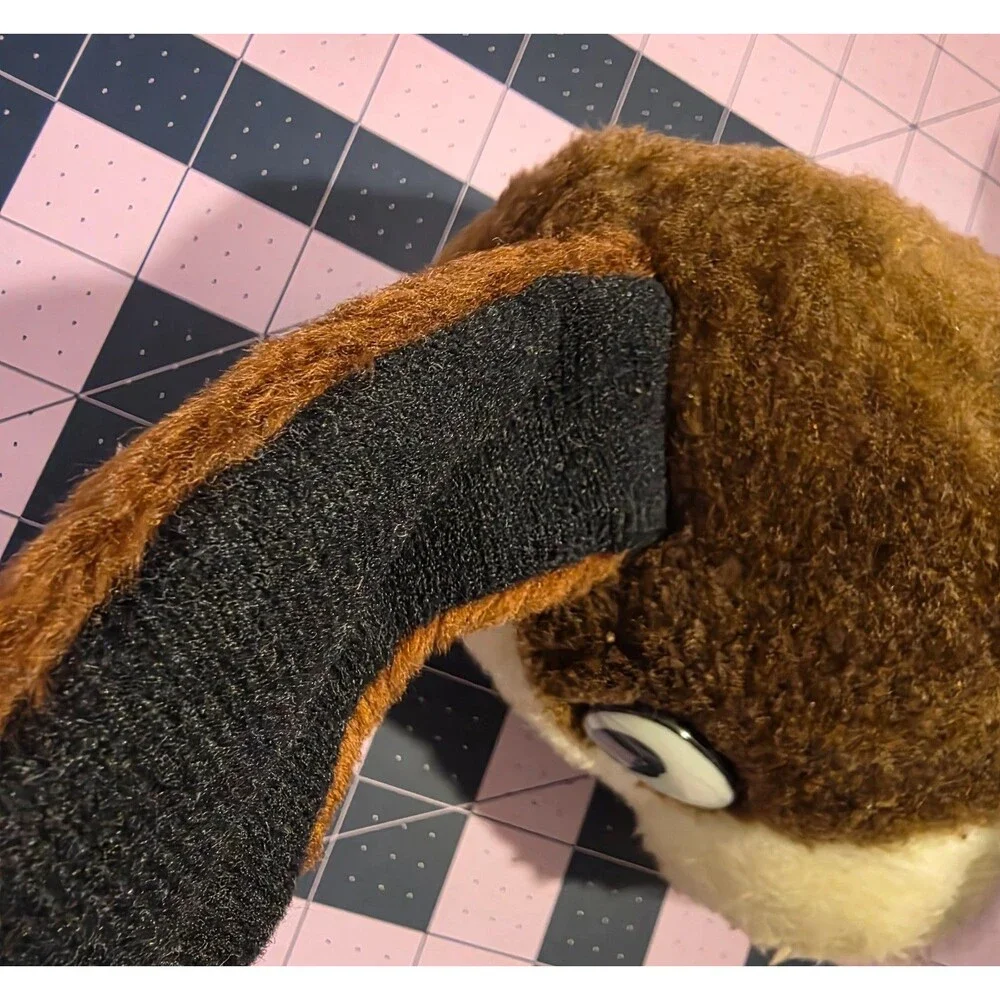 Vintage Commonwealth Ramona Dog Plush Brown White Big Eyes Stuffed Animal 8